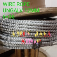 WIRE ROPE 6 ×36 12MM UNGALV KISWIRE