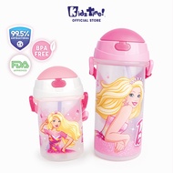 Kidztime x Barbie Kids Toddler BPA Free Chilren Water Bottle with Straw + Strap 380ml &amp; 550ml | Botol Air Budak