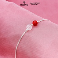 Lắc tay bạc nữ HELINO mix 2 viên đá phong thủy nhiều màu V09