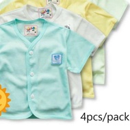 4 PCS SHORT BABY CLOTHES FRONT BUTTONPOLOS I-OL RUEL NEW BORN - M - L