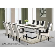 CooZzy 8 Seater Marble Dining Set_1 Table + 8 Chairs_Ready Stock+Siap Pasang+Free Shipping**