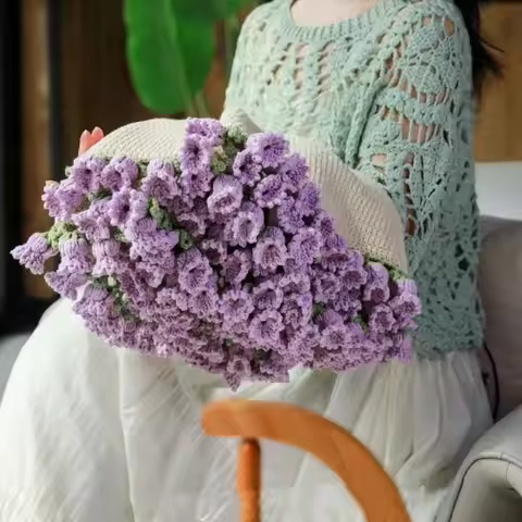 Creative 60cm Flower Bouquet Blanket Finished Product Crocheted Sunflower Blanket Nap Blanket for Gi
