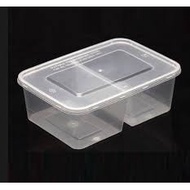 BEKAS TUPPERWARE 2 COMPARTMENT 50pcs+- 750-2C 1000-2C