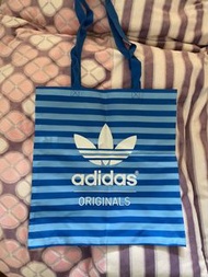 adidas original 海軍藍條紋手提袋