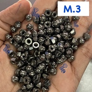 หัวน็อตหมวก น็อตตัวเมียหัวหมวก เหล็กชุบโครเมียมเงา M3-M12 (ราคาส่ง100ตัว) พร้อมส่งค่ะ