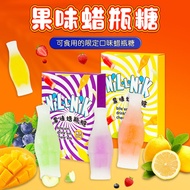 Wax bottle for candy, chewy mesh candy, wax stick candy, candy, lollipop, lollipop.