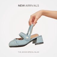 The Jennie (Defect) - Labotte.bkk รองเท้าแมรี่เจน รองเท้าส้นสูงเปิดส้น Y2K Mary Jane Shoes (336-1)