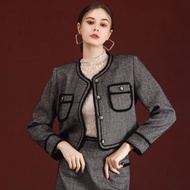 【MEDUSA】質感斜紋羊毛小香風外套(M-XL) | 女外套 西裝外套