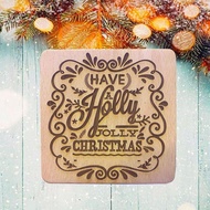 Christmas Gift Wooden Coaster – Holly Jolly Christmas