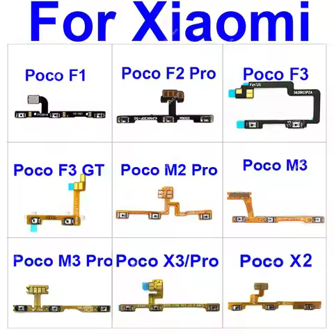 Power Key & Volume Side Button Flex Cable For Xiaomi Xiaomi Poco F1 F2 F3 X2 X3 NFC GT Poco M2 M3 Re