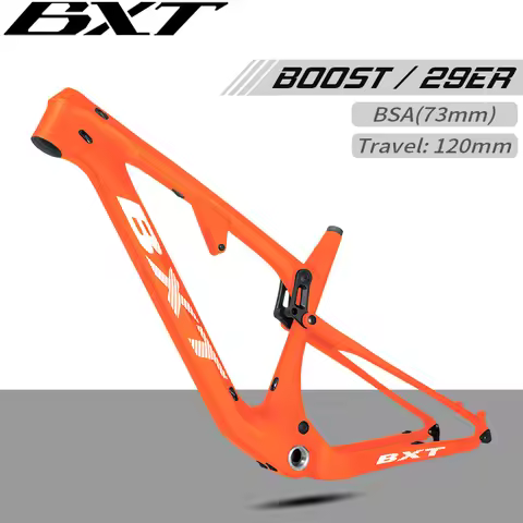 BXT Trail Full Suspension Carbon Fiber MTB Frame Lightweight Off-Road Mountain Bike Frame