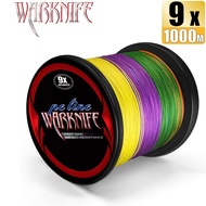 Warknife 9เส้นถักเอ็นตกปลา1000เมตรเส้น PE 15-310LB 6.8-141กิโลกรัมสีอ่อนสีเขียวหลากสี