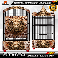 STICKER DECAL SANGKAR ukir kayu jati naga dragon singa KANDANG KOTAK STIKER untuk ebod jaya oriq BNR