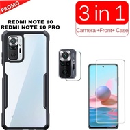 Hardcase Redmi Note 10 / Redmi Note 10 Pro / Redmi Note 10s / Redmi Note 11 4G Paket 3in1 Casing Sho