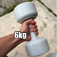 Plastic dumbbells, 6 kg sand barbells, gym dumbbells