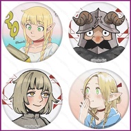 HT Dungeon Meshi Marcille Tinplate Badge Mirror Keychain Backpack Pendant Anime Accessories HT