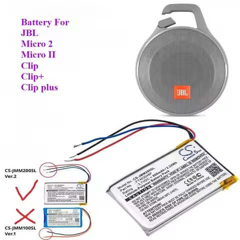 Cameron Sino 600mAh Speaker Battery For FT403048P for JBL Micro 2, Micro II, Clip, Clip+