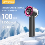 Orashare HF04 พัดลมพกพา พัดลมมือถือ พัดลมมินิ แบตเตอรี่3000mAh ปรับความแรงได้1-100 ระดับ ชาร์จได้ พร