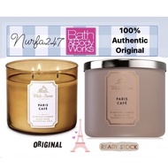 Bath and body works PARIS CAFE 3 Wick Candle home fragrance 411gm perfume white barn