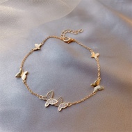 Full Rhinestone Butterfly Bracelet Jewelry For Women Silver Gold Color Sweet Shining Boho Cuff Chain Link Emo Jewellery Femme