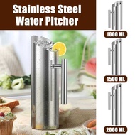 Stainless Steel Carafe with Grd and Handle 1L/1.5L/2L Water Jug Rustproof Pitcher Container Polished