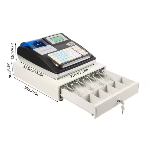 Commercial Electronic Cash Register, 48 Keys Cash Management System Digital Cash Register POS System