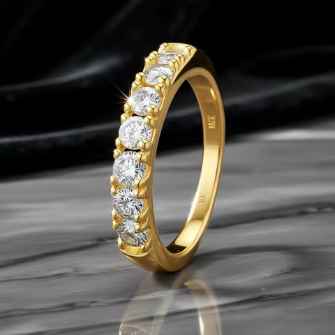 CKT 18k Gold Ring for Women Ins Niche Design Frigid Style Gold 0.7ct Diamond Moissanite Rings Weddin