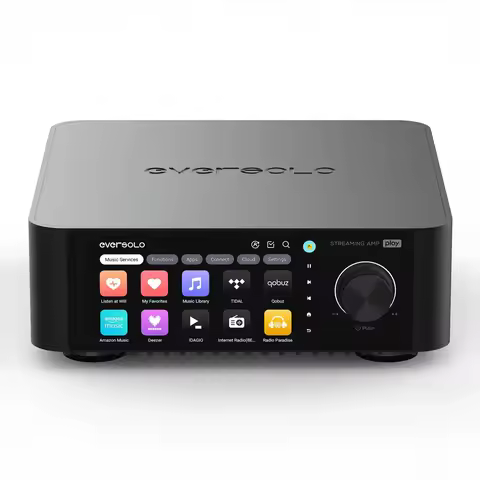 Eversolo Play/CD Edition Music Streamer with Amplifier & DAC | 5.5" LCD Touchscreen, Support Room Co