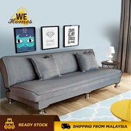 WeHomes  4-Seater Fabric Sofa Bed (6S/Steel Legs)+Free 2 Pillow (Grey)Foldable Sofa Bed Relax Sofa Sofa Murah Sofa Katil