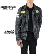 Patch jeans jacket Men's jeans jacket denim jacket Men's jacket Cool patch jeans jacket Cloth Bandun