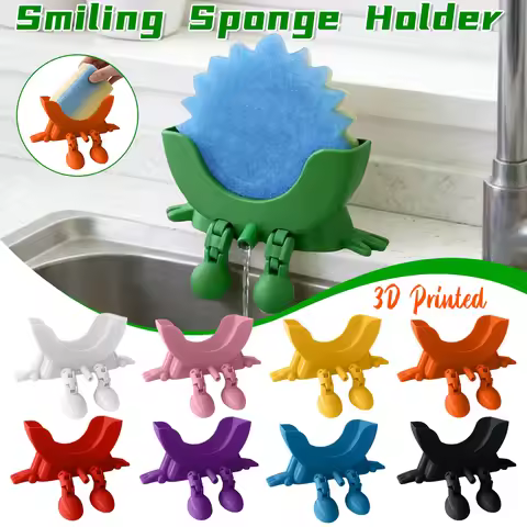 Smiling Sponge Holder 3D Printing Sponges Soap Holder Drying Rack for Scrub Daddy Kitchen Countertop