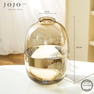 JOJOS L Joyous Modern เรียบง่าย แจกันดอกไม้แก้ว โปร่งแสง แขวนกระดิ่งหิมะพลัมวูดใช้พิเศษตกแต่งบ้านห้อ