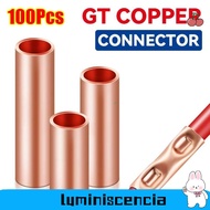 LUMINISCENCIA 100Pcs GT Copper Terminal Connecting Tube, Hole Passing Brass Wire Terminal Crimp, Cab