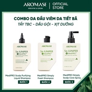 AROMASE MediPRO Combo for scalp with seborrheic dermatitis: Exfoliator - Shampoo - Nourishing spray