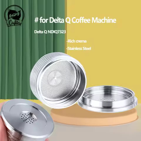 Reusable Capsule for Delta Q MINI DIQ7323 Machine Stainless Steel Refillable Coffee Pod Capsules Esp