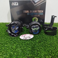 FOGLAMP BILED AES FX DLB DAUBLE LASER 3 WARNA 3 INCHI / BRACKET HONDA TOYOTA / FX 3 WARNA / FOGLAMP 