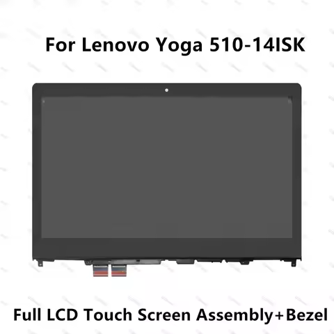 14" Touch Panel Glass Digitizer + IPS LCD Screen Display Assembly+Bezel LP140WF6 SPB1 for Lenovo Yog