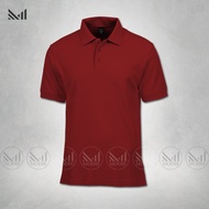 Maroon baju kolar kosong premium fabric unisex baju t shirt polo lelaki perempuan