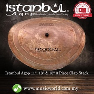 Istanbul Agop Cymbals 11" 13" & 15" 3 Piece Traditional Clap Stack Set Cymbal Effect (CSFX)
