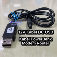 DC CABLE MODEM POWERBANK USB TO DC 5.5mm DC 5V & 12V HUAWEI AND HKM POWER ROUTER CABLE