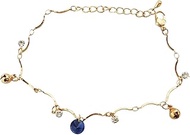 Fashion Crystals Ghungroo Charms Gold Tone Single Anklet for Girls (JWL1124)