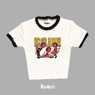 Crop top ringer white black hot girl bummer baby tee vintage