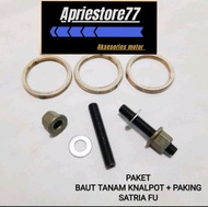 BAUT TANAM KNALPOT SATRIA FU PAKET PAKING KNALPOT SATRIA FU GASKET KNALPOT