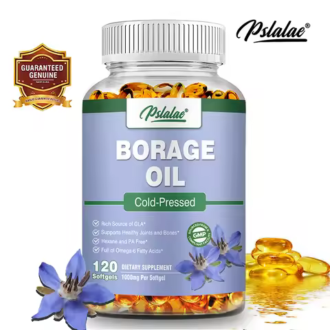 Borage Oil Capsules - Helps Maintain Skin, Joint and Bone Health, Relieves Cellular Stress, and Prov