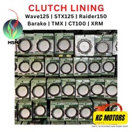 Clutch Lining for Wave125 STX125 Raider150 Barako TMX CT100 XRM (Wholesale or Retail) COD