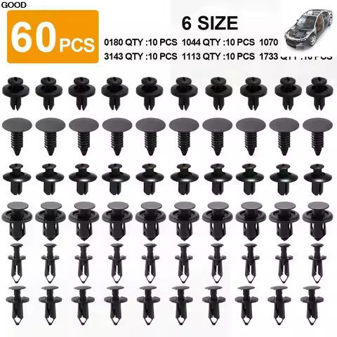 6 Size CAR 60Pcs Auto Fastener Clips for Audi A4 B8 2008-2015 S4 8K RS4 A5 8T S5 8F