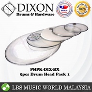 Dixon PHPK01-DIX-BX 5 Piece Drum Set Skin Head Drumhead (10 12 14 16 22 inch)