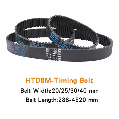 Toothed Belt HTD8M-1536/1544/1552/1560/1576/1584/1600/1608/1616/1624/1632 Pitch 8 mm Rubber Machine 