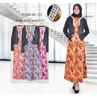 dress muslim variasi outers bahan street motif bunga / dress remaja