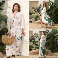 Over Sized Kimonos Womens Geometry Print Rayon Kimonos for Summer Loose Open Front Soft Long Bird